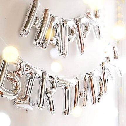 Happy Birthday Sølv - Ballong girlander