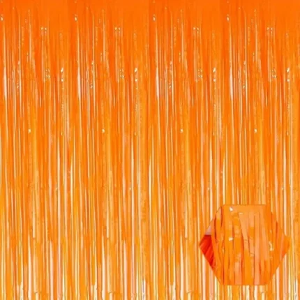 Oransje - Frynsegardin Bakgrunn - 2x1m